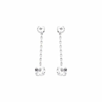 Boucles d'oreilles en or blanc et oxyde de zirconium