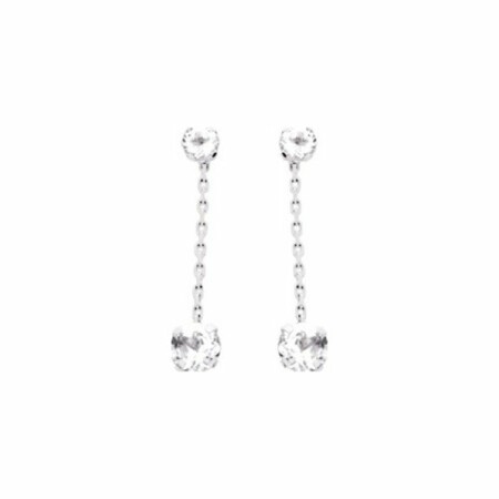 Boucles d'oreilles en or blanc et oxyde de zirconium