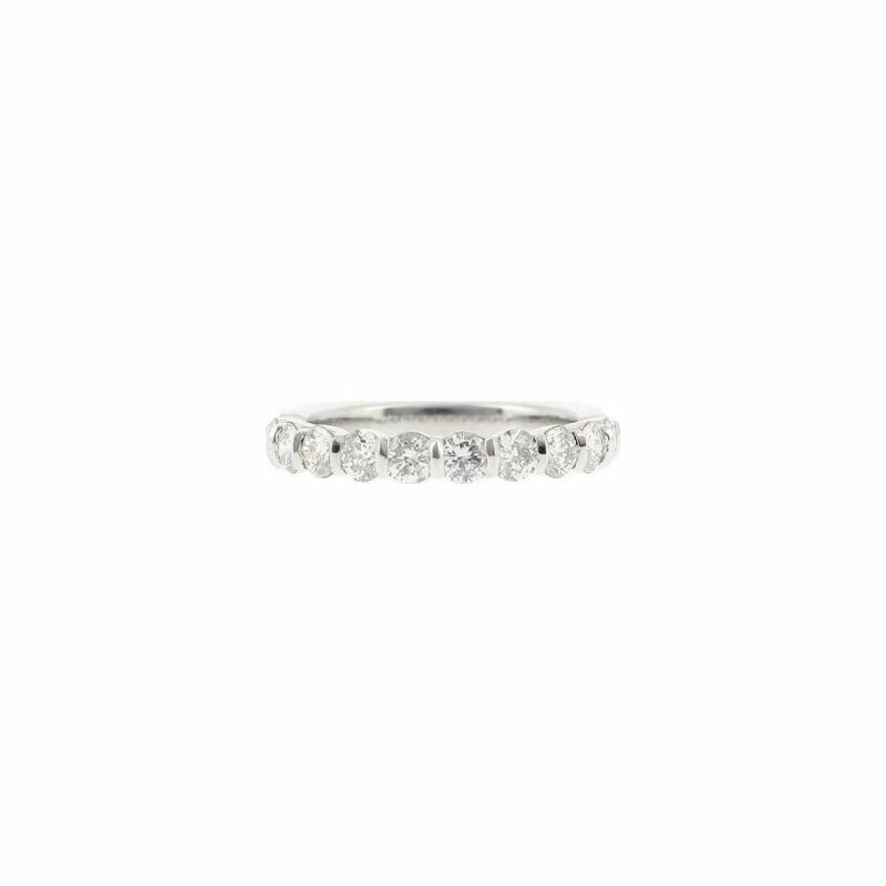 Half-turn wedding ring set, in white gold and diamonds, medium model