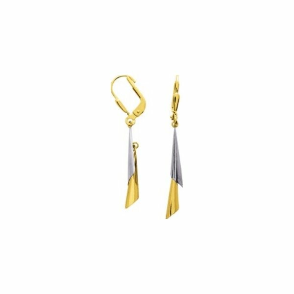 Boucles d'oreilles clou en or jaune et or blanc