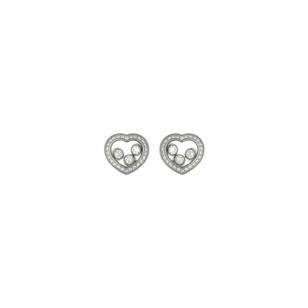 Boucles d'oreilles Chopard Happy Diamonds Icons en or blanc et diamants