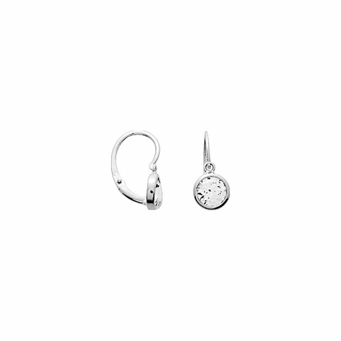 Boucles d'oreilles brisures en or blanc et oxydes de zirconium