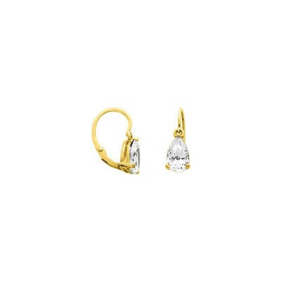 Boucles d'oreilles en or jaune et oxydes de zirconium