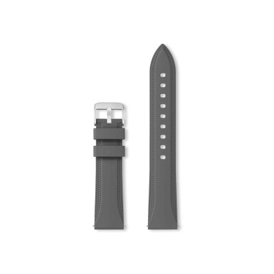 Bracelet montre Rochet Birdy en silicone mat gris moyen - 20mm
