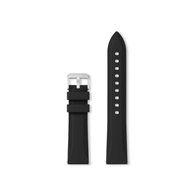 Bracelet montre Rochet Birdy en silicone mat noir - 20mm