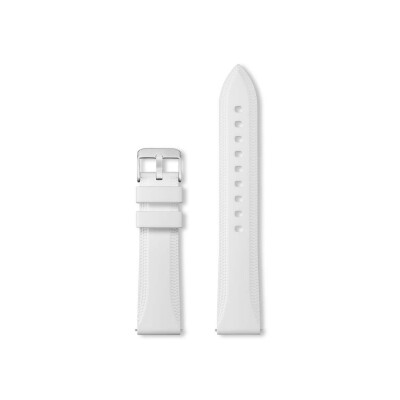 Bracelet montre Rochet Birdy en silicone mat blanc - 22mm