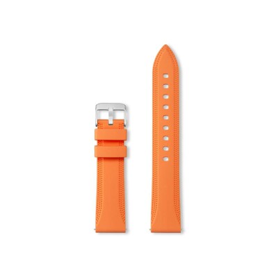 Bracelet montre Rochet Birdy en silicone mat orange - 20mm