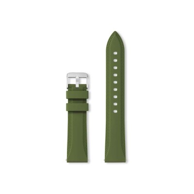 Bracelet montre Rochet Birdy en silicone mat kaki - 22mm