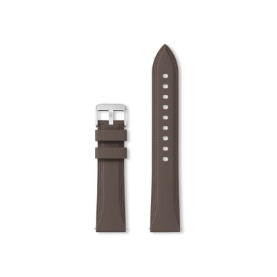 Bracelet montre Rochet Birdy en silicone mat chocolat - 20mm