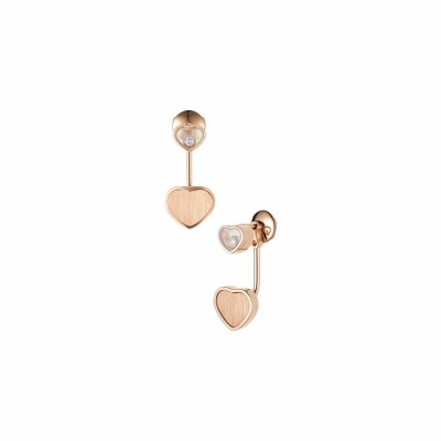 Boucles d'oreilles Chopard Happy Hearts Golden Hearts en or rose et diamants