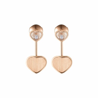 Boucles d'oreilles Chopard Happy Hearts Golden Hearts en or rose et diamants