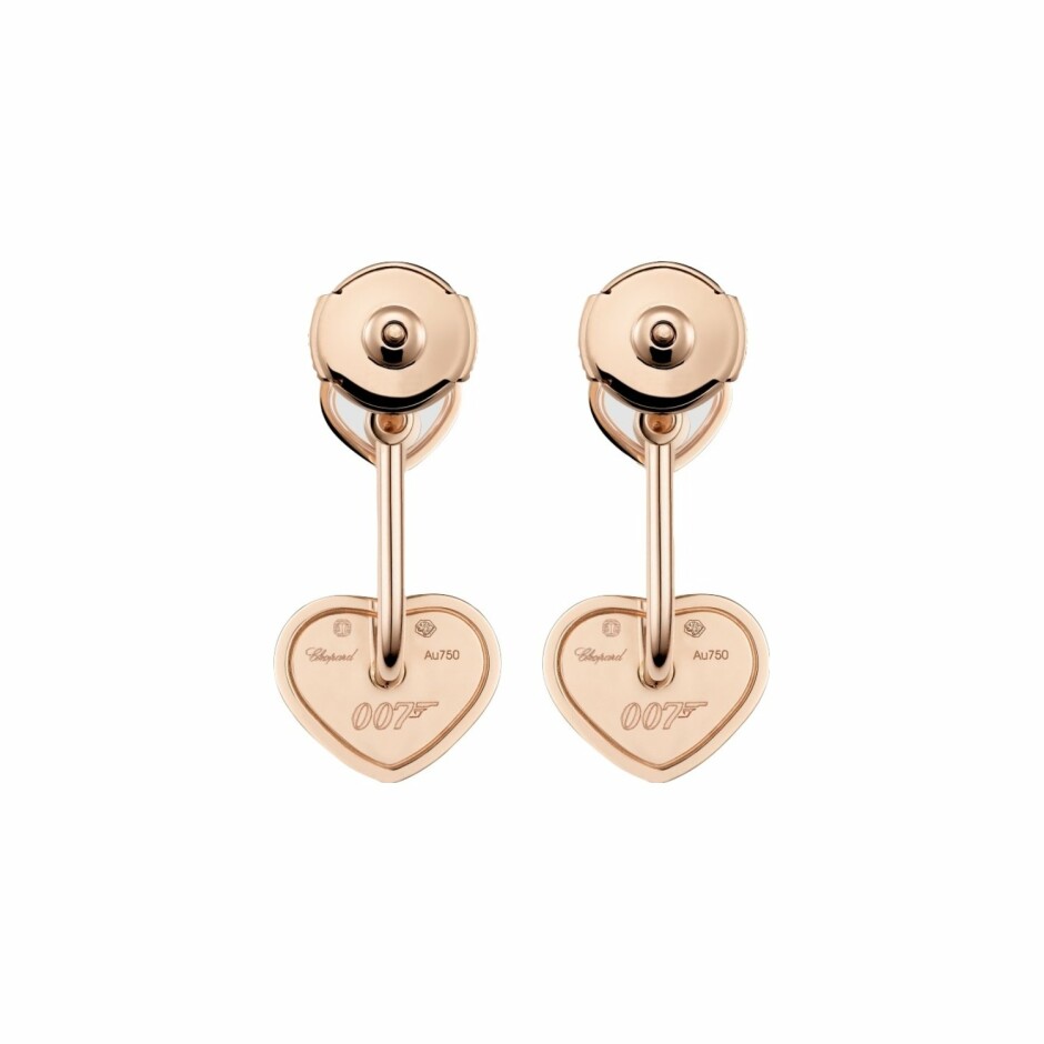 Boucles d'oreilles Chopard Happy Hearts Golden Hearts en or rose et diamants