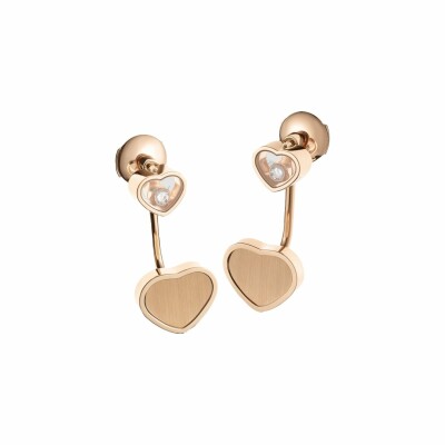 Boucles d'oreilles Chopard Happy Hearts Golden Hearts en or rose et diamants