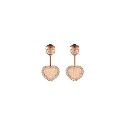 Chopard Happy Hearts, rose gold, diamonds earrings