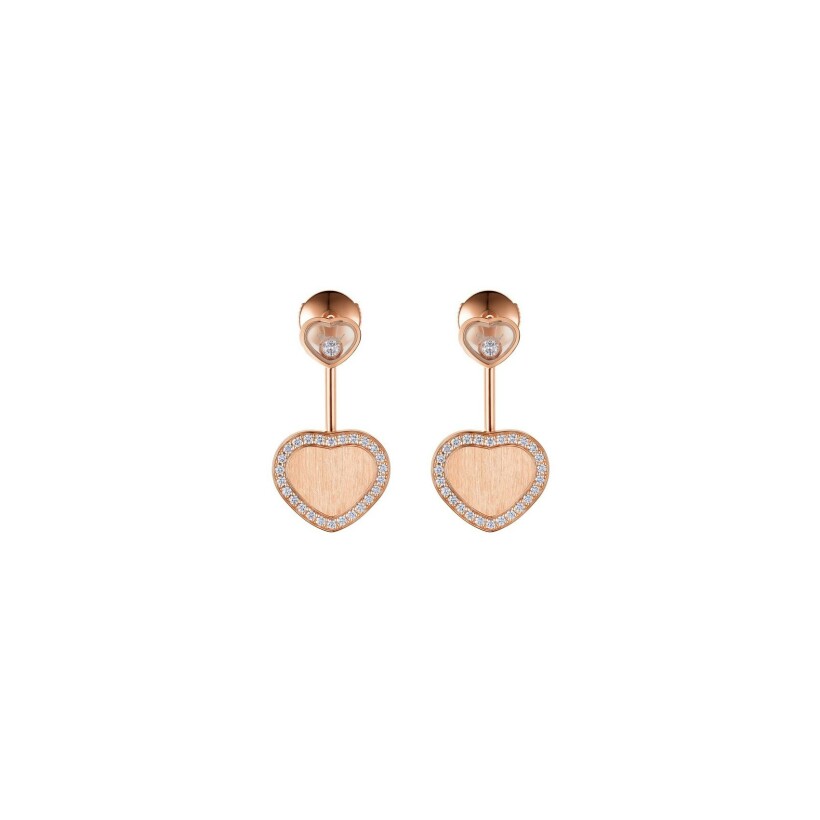 Chopard Happy Hearts, rose gold, diamonds earrings