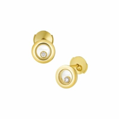 Boucles d'Oreilles Chopard Happy Diamonds en or jaune et diamants