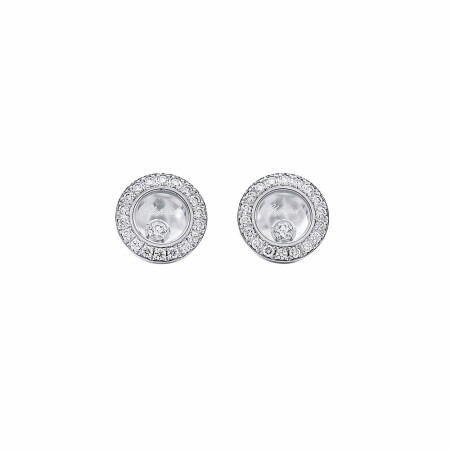 Boucles d'oreilles Chopard Happy Diamonds Icons en or blanc et diamants