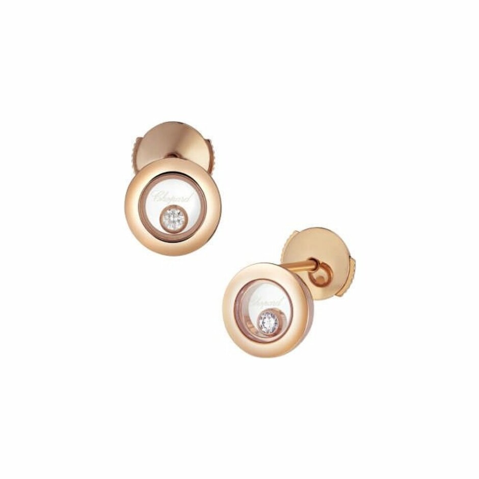 Boucles d'oreilles Chopard Happy Diamonds Icons en or rose et diamants