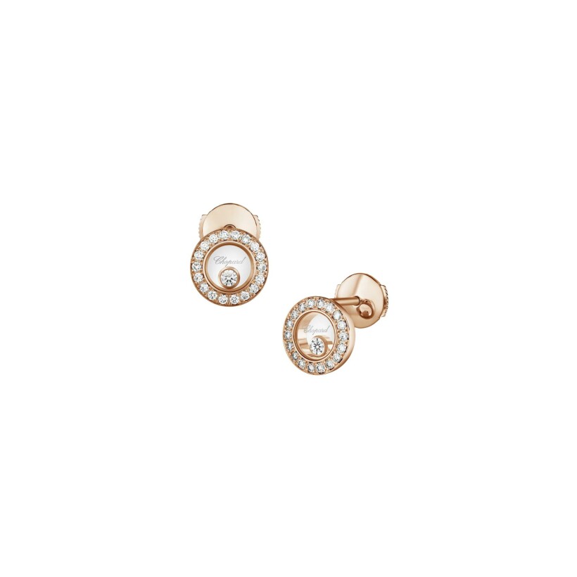 Chopard Happy Diamonds, rose gold, diamonds earrings