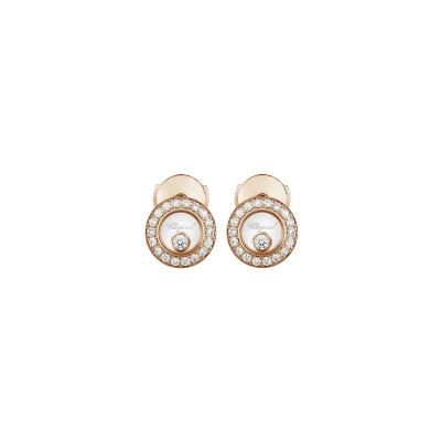 Chopard Happy Diamonds, rose gold, diamonds earrings