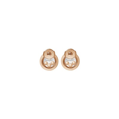 Boucles d'oreilles Chopard Happy Diamonds en or rose et diamants