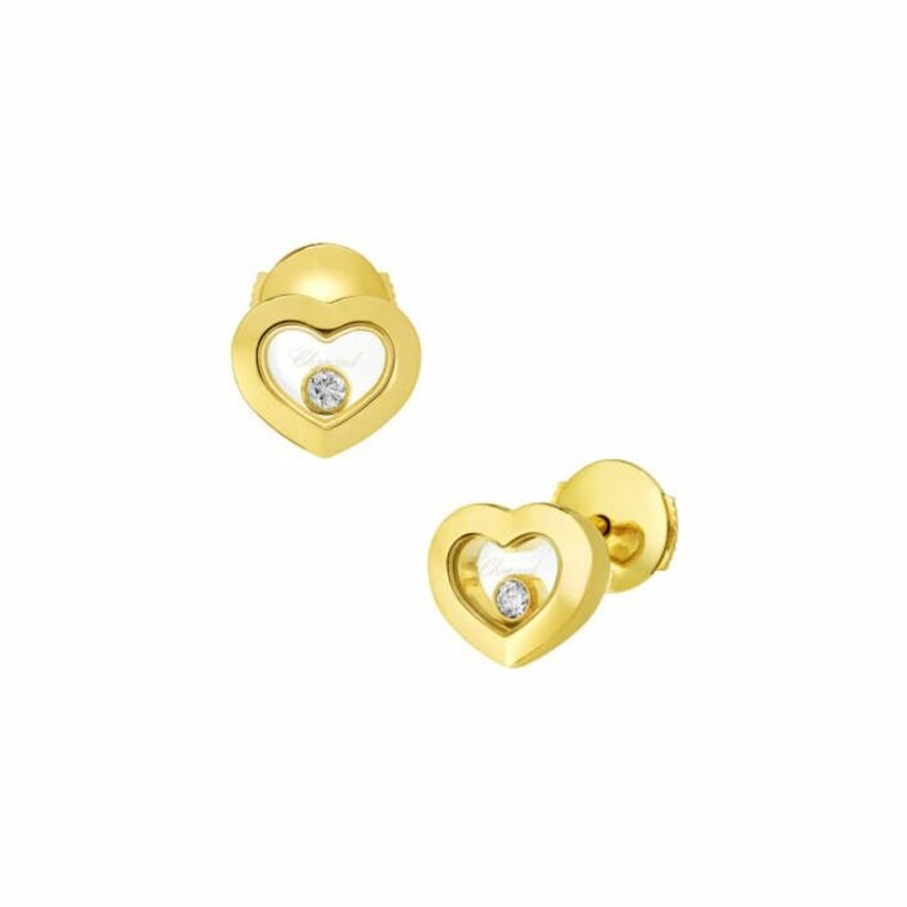 Boucles d'oreilles Chopard Happy Diamonds Icons en or jaune et diamants