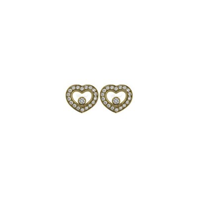 Boucles d'oreilles Chopard Happy Diamonds en or jaune et diamants