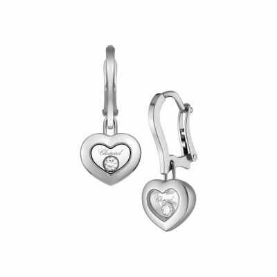 Boucles d'oreilles pendantes Chopard Happy Diamonds Icons en or blanc et diamants