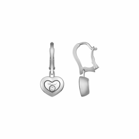 Boucles d'oreilles pendantes Chopard Happy Diamonds Icons en or blanc et diamants