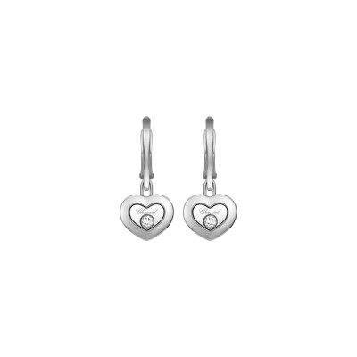 Boucles d'oreilles pendantes Chopard Happy Diamonds Icons en or blanc et diamants