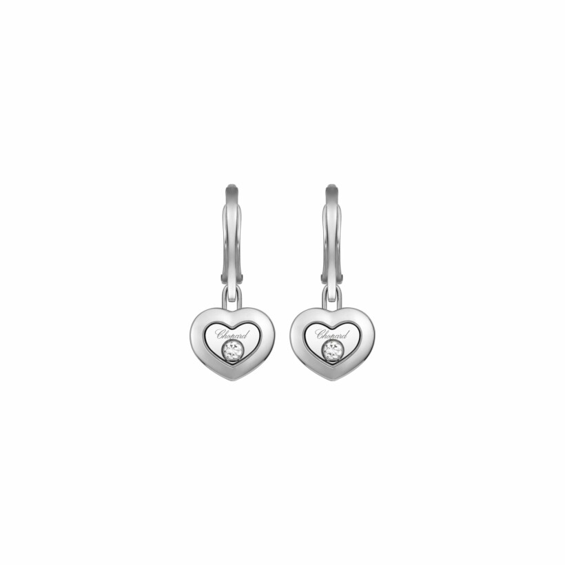 Boucles d'oreilles pendantes Chopard Happy Diamonds Icons en or blanc et diamants