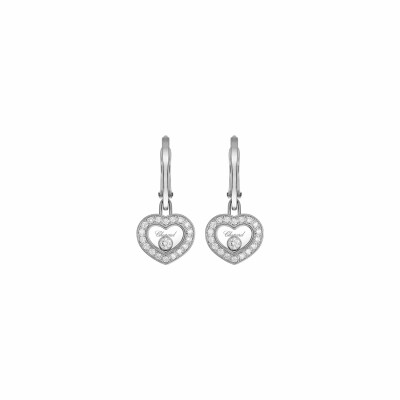 Boucles d'oreilles Chopard Happy Diamonds Icons en or blanc et diamants