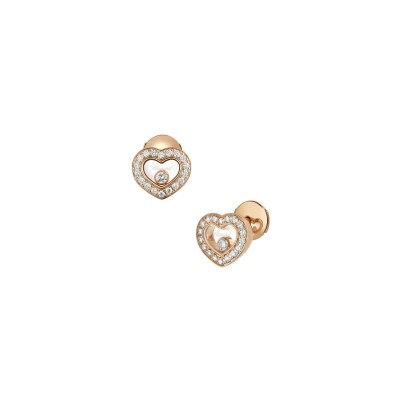 Chopard Happy Diamonds, rose gold, diamonds earrings