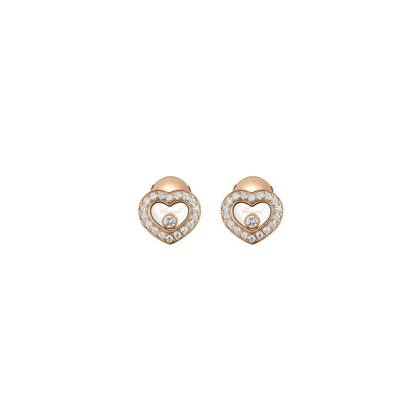 Chopard Happy Diamonds, rose gold, diamonds earrings