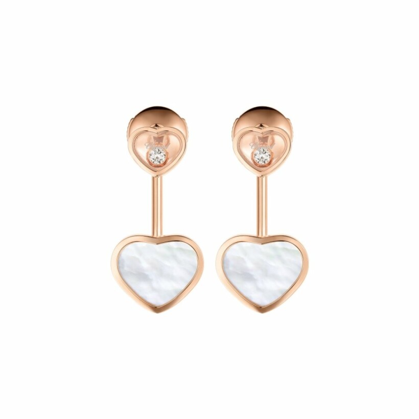 Chopard Happy Hearts earrings, rose gold, diamonds