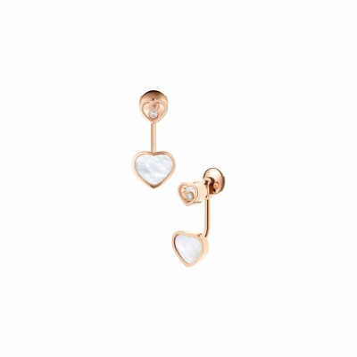 Boucles d'Oreilles Chopard Happy Hearts en or rose et diamants