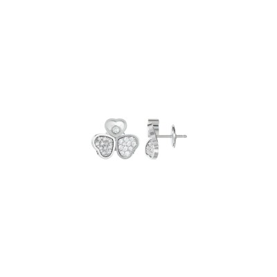 Boucles d'oreilles Chopard Happy Hearts en or blanc et diamants