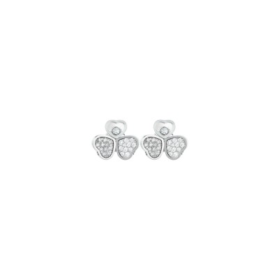 Boucles d'oreilles Chopard Happy Hearts en or blanc et diamants