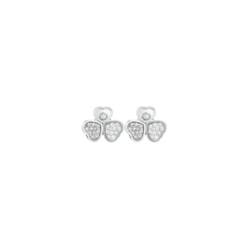 Chopard Happy Hearts, white gold, diamonds earrings