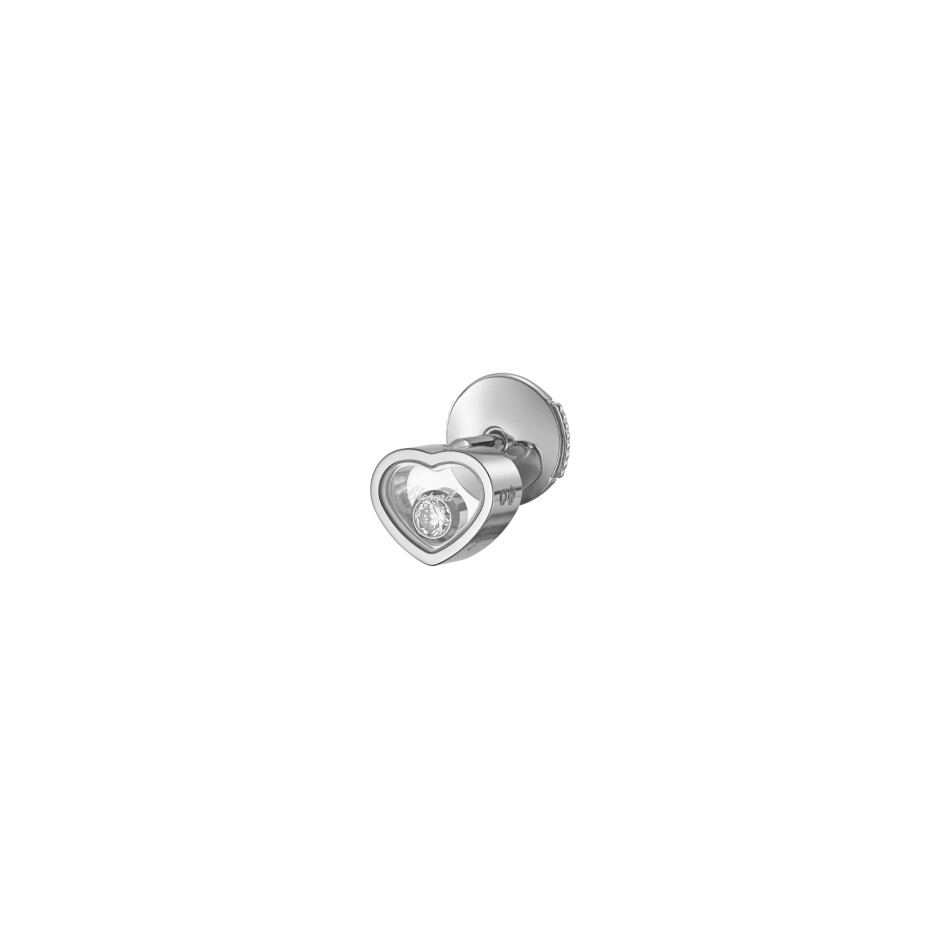 Mono boucle d'oreille Chopard My Happy Hearts en or blanc et diamants