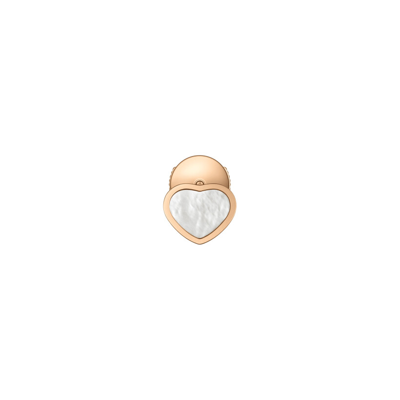 Chopard My Happy Hearts single earring, rose gold and mother of pearl