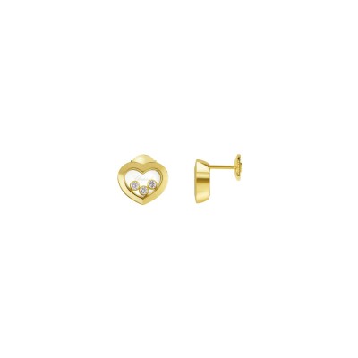 Boucles d'oreilles Chopard Happy Diamonds en or jaune et diamants