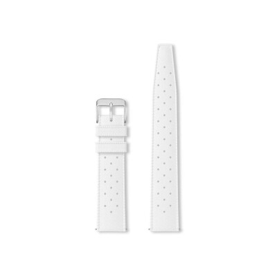 Bracelet montre Rochet Tropic en caoutchouc mat blanc, anse d'clic - 18mm