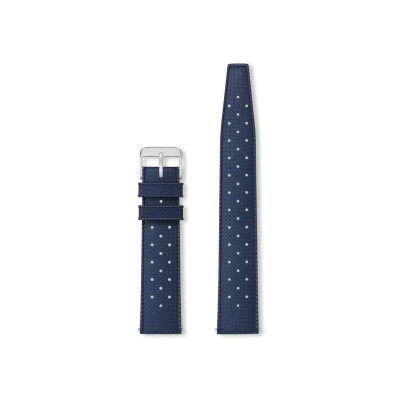 Bracelet montre Rochet Tropic en caoutchouc mat marine, anse d'clic - 18mm