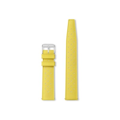Bracelet montre Rochet Tropic en caoutchouc mat jaune, anse d'clic - 22mm