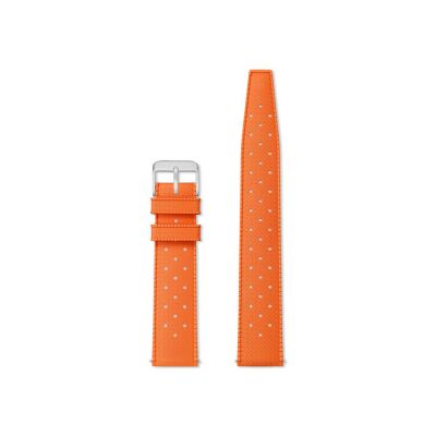 Bracelet montre Rochet Tropic en caoutchouc mat orange, anse d'clic - 20mm