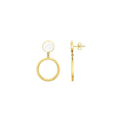 Boucles d'oreilles Phebus en laque et acier PVD