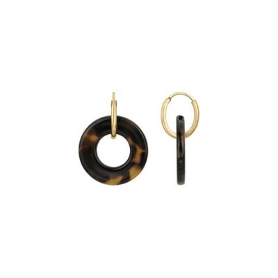 Boucles d'oreilles Phebus en acier PVD et acétate