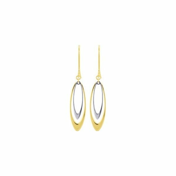 Boucles d'oreilles en or jaune et or blanc