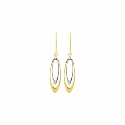 Boucles d'oreilles en or jaune et or blanc